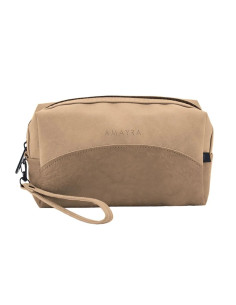 Portacosméticos Art. AMA 67.E828.3 BEIGE ECO cuero c/ manijita desmontable - tubo rectangular
