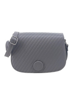 Cartera Art. AMA 67.0800195 GRIS ECO cuero c/ tapa y correa regulable - interior gamuzado