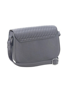 Cartera Art. AMA 67.0800195 GRIS ECO cuero c/ tapa y correa regulable - interior gamuzado 2