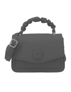 Cartera Art. AMA 67.0800208 NEGRO ECO cuero c/ tapa y correa regulable - interior gamuzado
