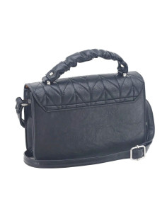 Cartera Art. AMA 67.0800202 NEGRO ECO cuero c/ tapa y correa regulable - interior gamuzado 2