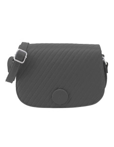 Cartera Art. AMA 67.0800193 NEGRO ECO cuero c/ tapa y correa regulable - interior gamuzado