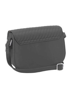 Cartera Art. AMA 67.0800193 NEGRO ECO cuero c/ tapa y correa regulable - interior gamuzado 2