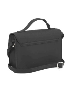 Cartera Art. AMA 67.0800178 NEGRO ECO cuero c/ tapa y correa regulable - interior gamuzado 2