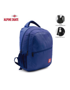 Mochila 17 Pulg. Art. ALP 26913 AZUL/CELESTE nylon 100% c/ bolsillos c/ cierre