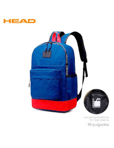 Mochila portanotebook 18 Pulg. Art. HEA 21602.2 AZUL nylon 100% c/ ID TAG interno y portabotellas