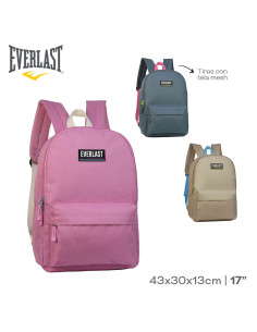 Mochila 17 Pulg. Art. EVE 27680B.1 BEIGE nylon 100% c/ bolsillo plaqué 2