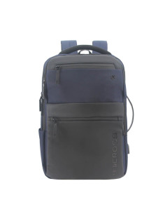 Mochila Portanotebook maletin 18 Pulg. Art. CRO 62.3771 NEGRO/AZUL poliéster 100% c/ bolsillos y USB