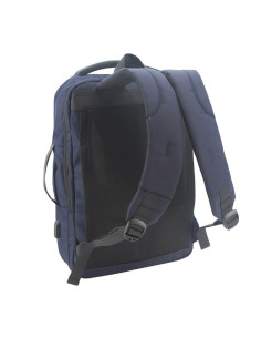 Mochila Portanotebook maletin 18 Pulg. Art. CRO 62.3771 NEGRO/AZUL poliéster 100% c/ bolsillos y USB 2