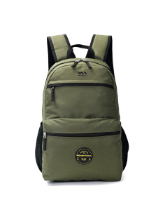 Mochila 18 Pulg. Art. WAN 34845 VERDE MILITAR poliéster 100% c/ bolsillos frente y laterales
