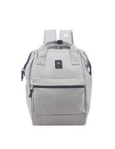 Mochila 16 Pulg. Art. WIL 65.AK003.2 GRIS CLARO poliéster 100% c/ boca de pez y bolsillo plaqué
