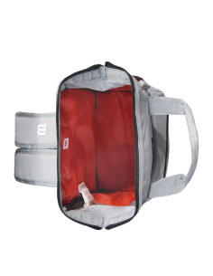 Mochila 16 Pulg. Art. WIL 65.AK003.2 GRIS CLARO poliéster 100% c/ boca de pez y bolsillo plaqué 2