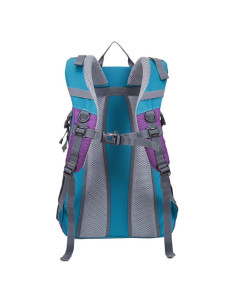 Mochila camping 20 Pulg. Art. DIS 22312.2 GRIS/VIOLETA nylon 100% c/ bolsillos y silbato - 30 lts. 2