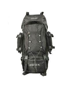 Mochila camping Art. CHE 25430110 NEGRO cordura c/ bolsillos y capucha impermeable - 65 litros